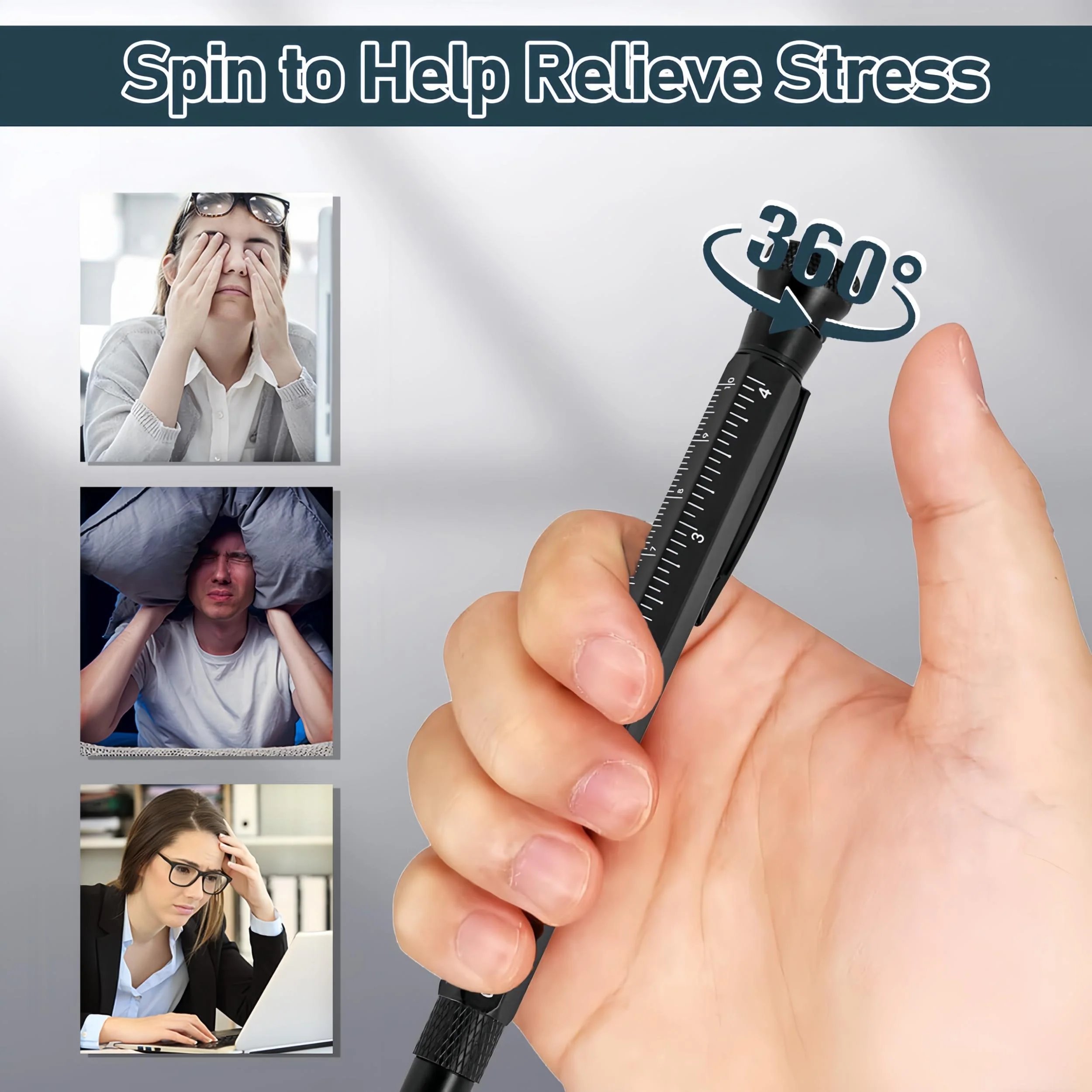 MakerJoy 11 In 1 Multi-Tool EDC Pen with Ruler, Level, Bottle Opener for Handyman - Image 5