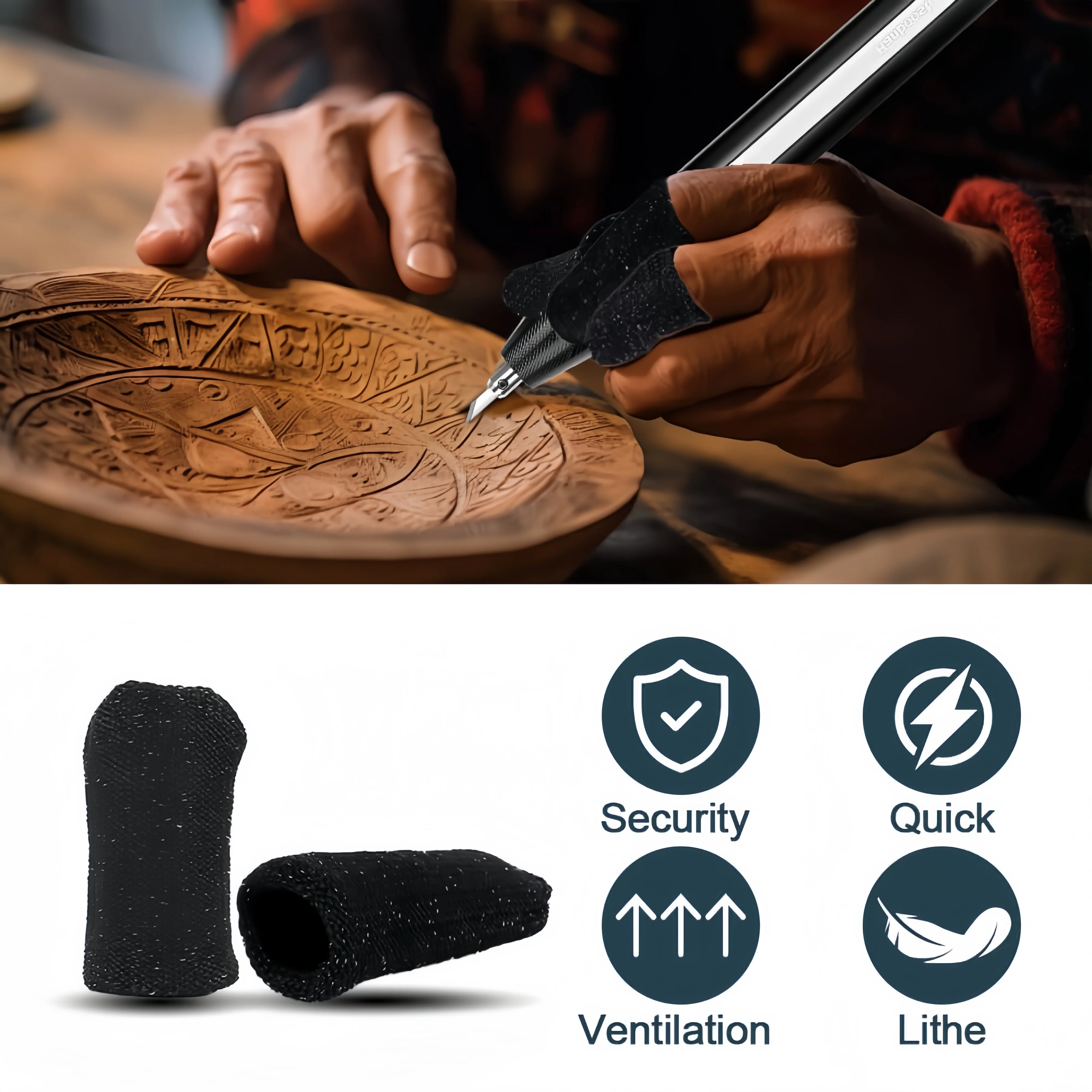 MakerJoy Cut Resistant Finger Sleeve Protectors for Cutting Task - Image 5